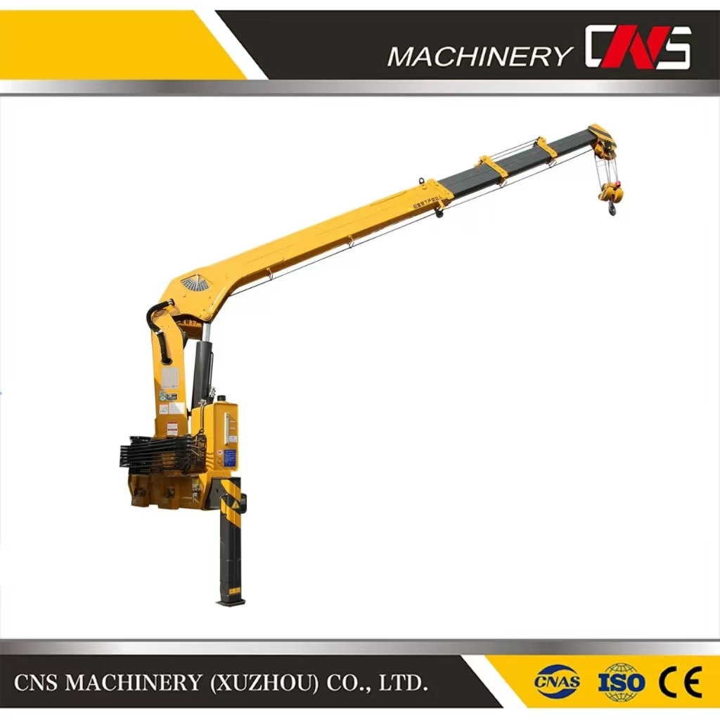 High Quality 8 Ton Hydraulic Straight Arm Lifting Crane Telescopic Boom Truck Lorry Mounted Crane for Sale