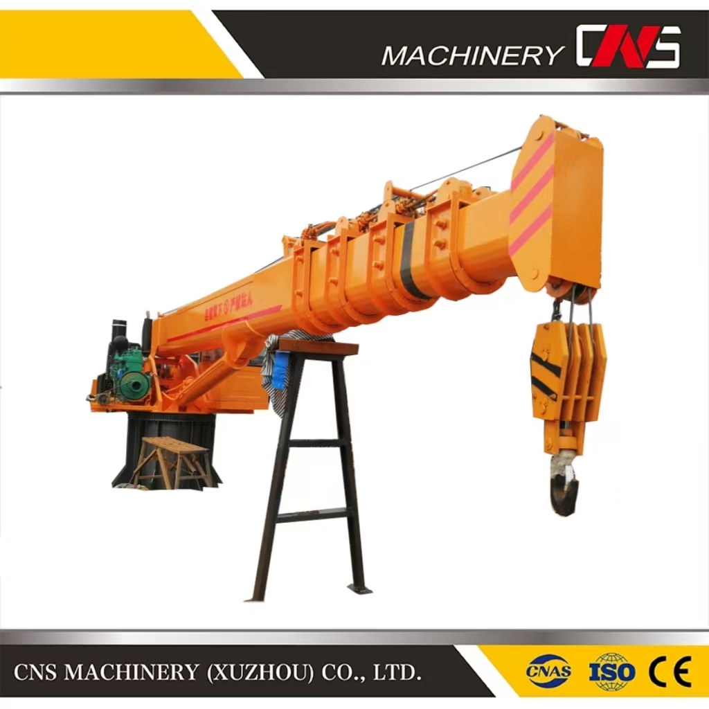 Promotion Hydraulic Telescopic Boom Marine Davit Crane 16 Ton High Quality Ship Deck Crane for Sale