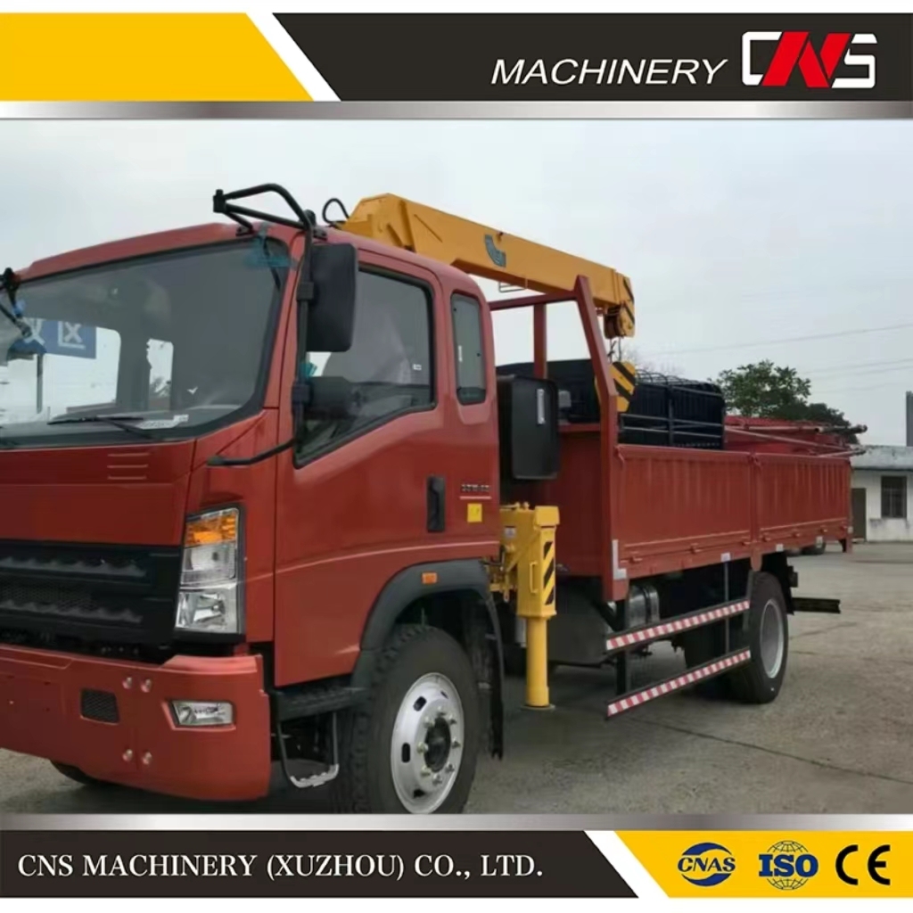 High Quality 8 Ton Hydraulic Straight Arm Lifting Crane Telescopic Boom Truck Lorry Mounted Crane for Sale