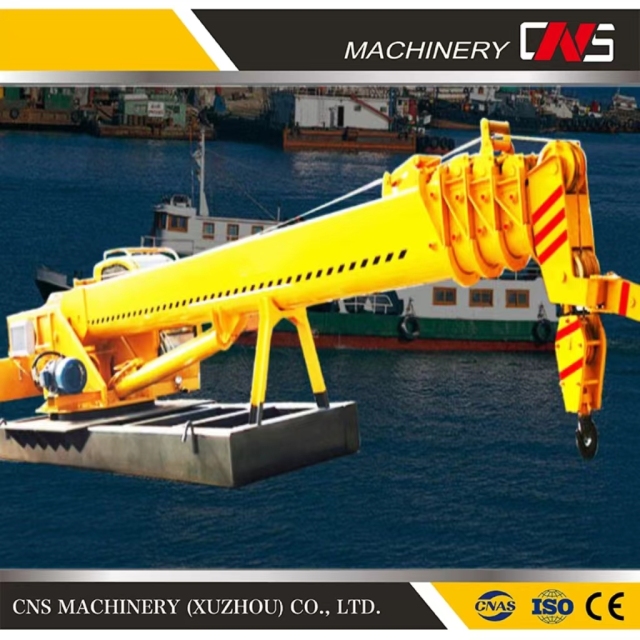 China Factory Price High Quality Telescopic Boom Hydraulic Ship Marine Crane Wharf Ship Crane Support Customization