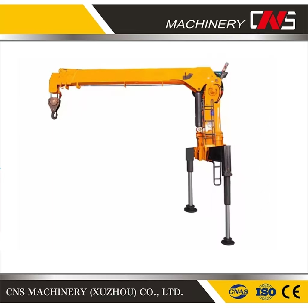Cns 2 Ton Telescopic Boom New Truck Construction Crane Straight Arm Hydraulic Mini Jib Lorry Truck Mounted Crane Made in China for Sale