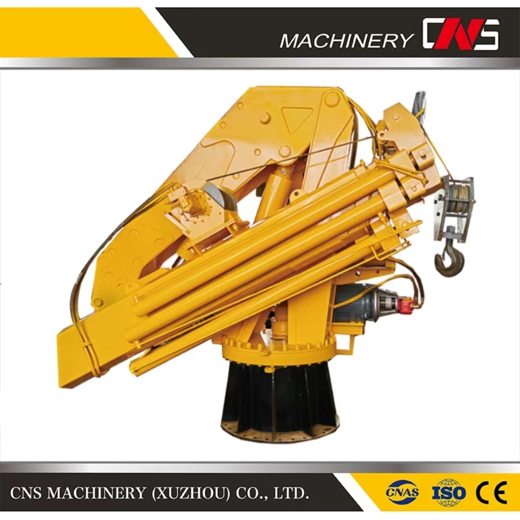Ships Deck Hydraulic Marine Deck Crane Knuckle Boom 16 Ton Large Lifting Capacity Marine Davit Crane