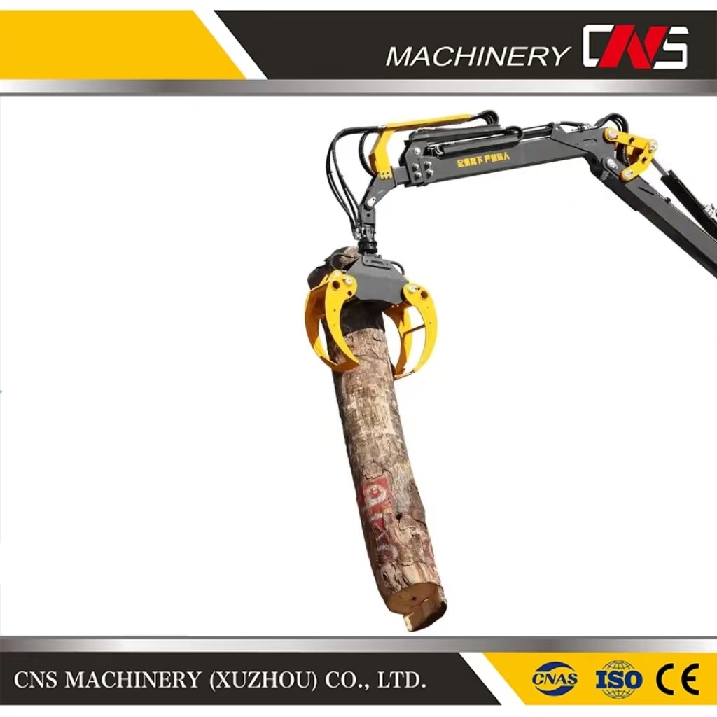 8 Ton Construction Hydraulic Knuckle Folding Arm Boom Truck Mounted Grab Bucket Crane Lorry Crane for Sale