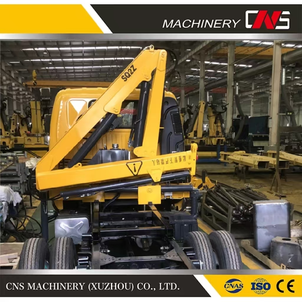 2 Ton Construction Machinery Folding Arm Mobile Cargo Truck Crane Hydraulic Knuckle Boom Truck Mounted Crane