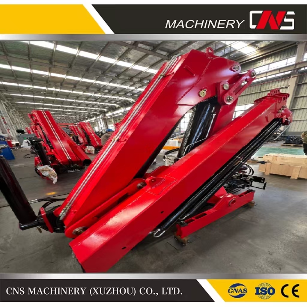 High Quality 3.2 Ton Knuckle Boom Crane with Folding Arm Hydraulic Winch Basket Lifter with Competitive Price
