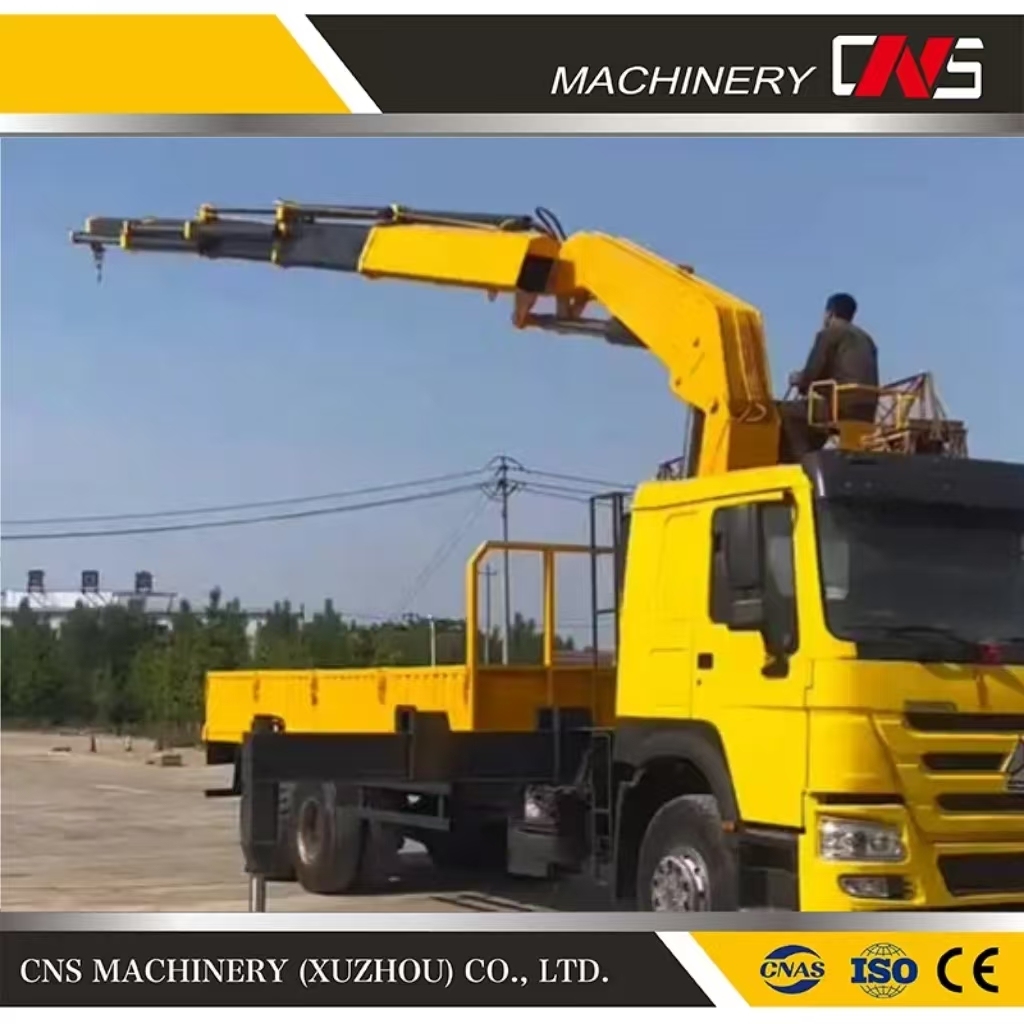 CNS Good Price Hydraulic Folding Arm Lifting Construction Crane Knuckle Boom 10 Ton Mobile Cargo Lorry Truck Mounted Crane