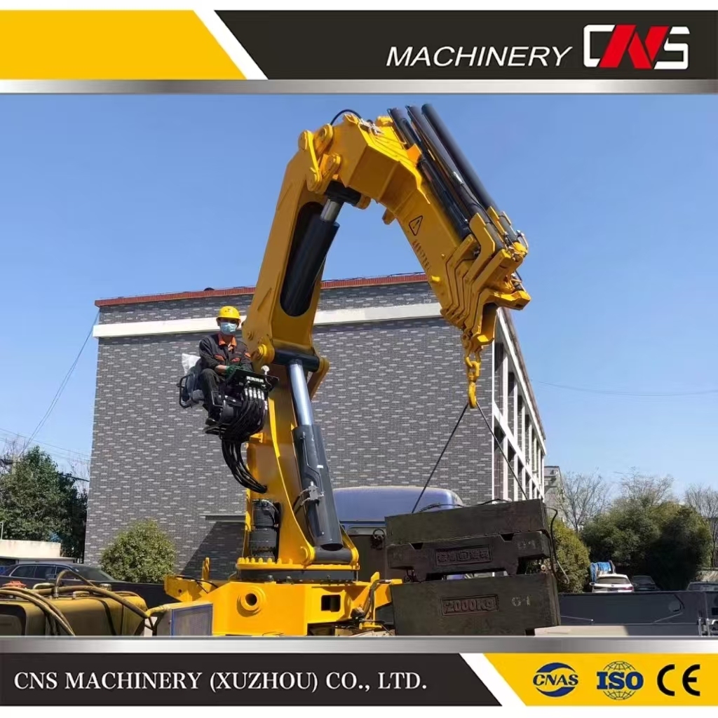 2025 New Design Folding Arm Truck Mounted Crane Lifting Machine 12 Ton Knuckle Boom Mounted Crane with Awd Truck Chassis