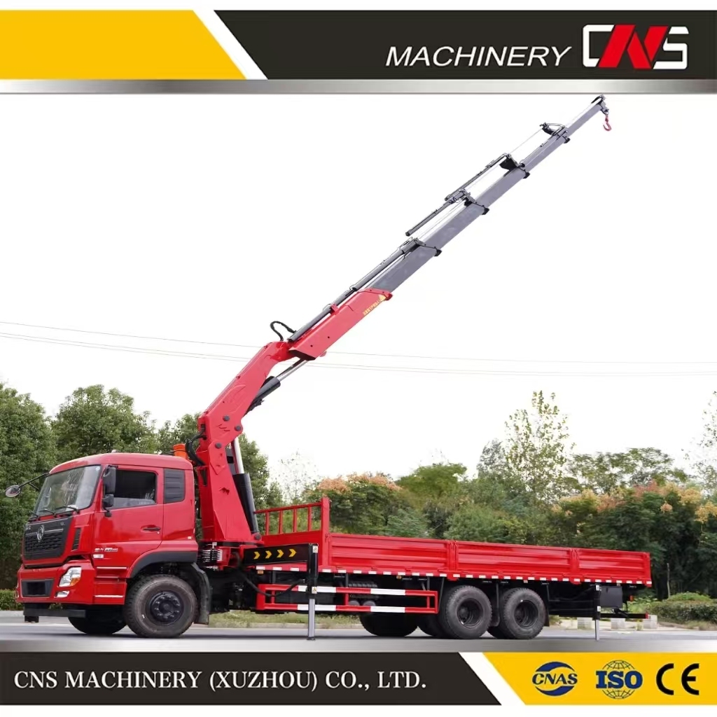 Heavy Duty 25 Ton Knuckle Boom Hydraulic Truck Mounted Crane Price with Folding Arm Made in China for Building Construction