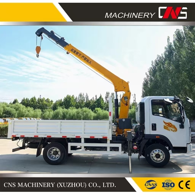 Cns Official Factory 5 Ton Hydraulic Straight Arm Crane Truck Telescopic Boom Truck Mounted Crane with CE Certification