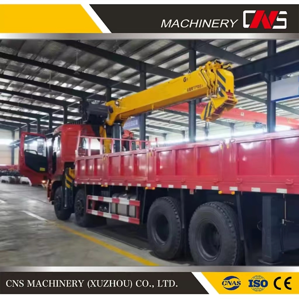 High Performance Mini 12 Ton Flatbed Telescopic Boom Truck Mounted Crane Straight Arm Tow Truck Crane Cheap Price for Sale