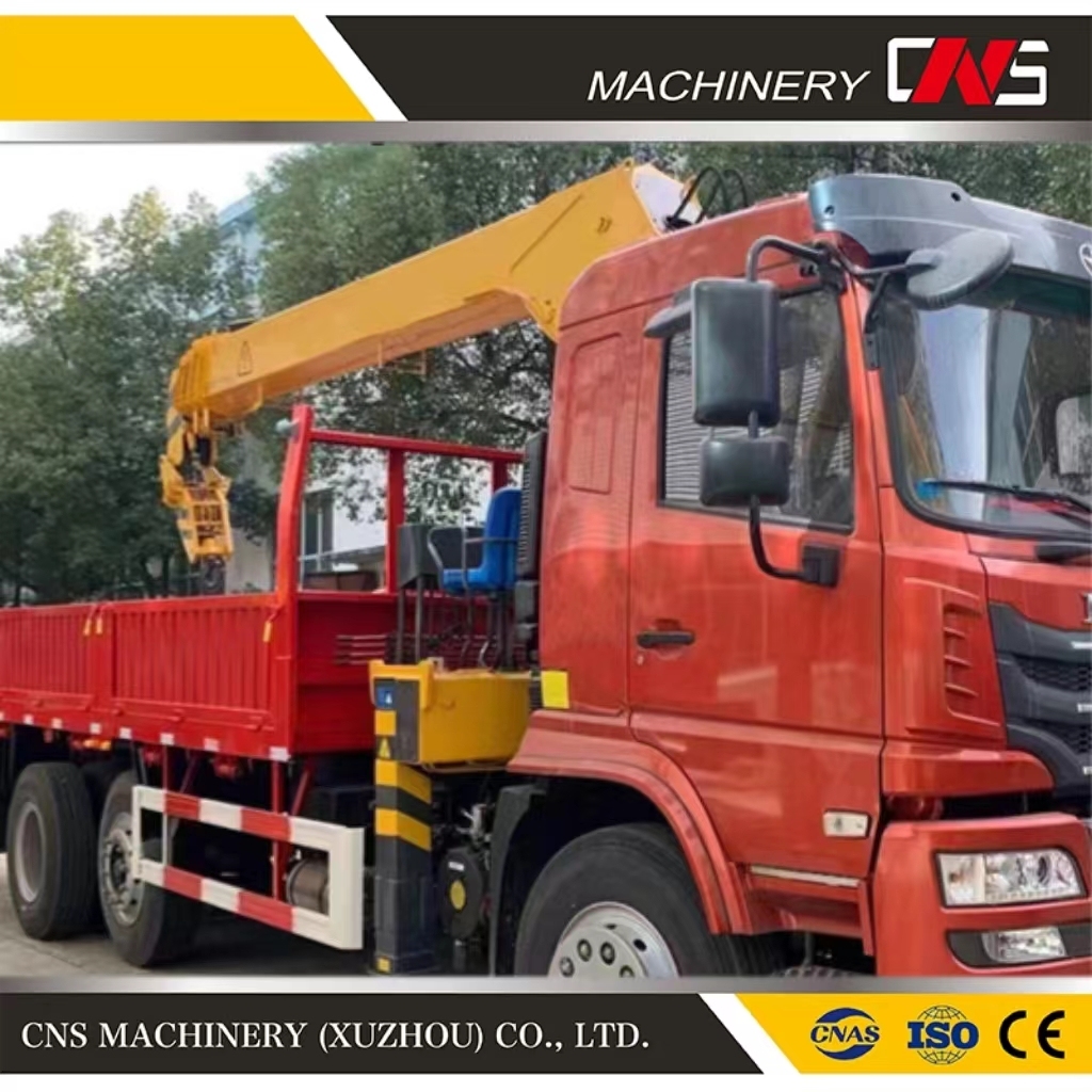 High Performance Mini 12 Ton Flatbed Telescopic Boom Truck Mounted Crane Straight Arm Tow Truck Crane Cheap Price for Sale