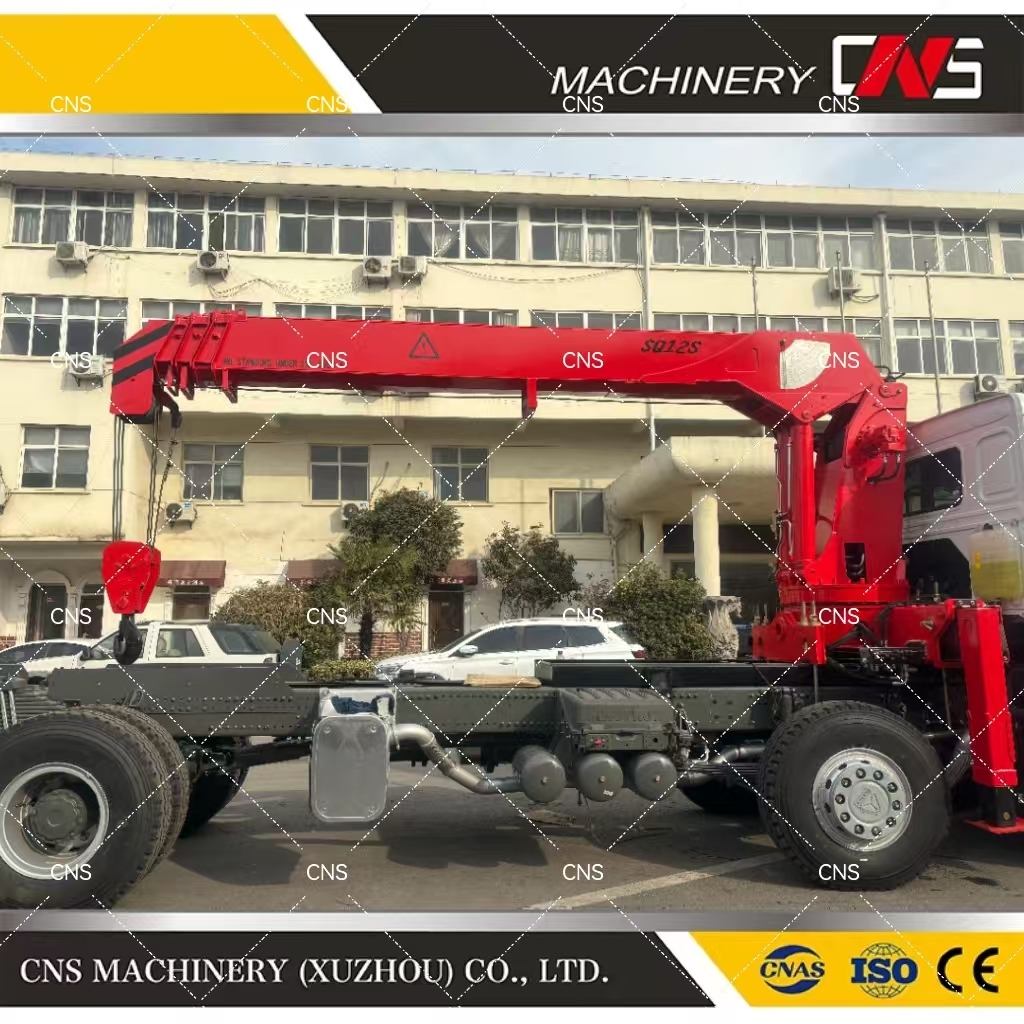 High Performance Mini 12 Ton Flatbed Telescopic Boom Truck Mounted Crane Straight Arm Tow Truck Crane Cheap Price for Sale