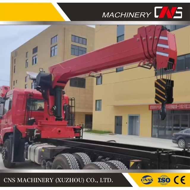 High Performance Mini 12 Ton Flatbed Telescopic Boom Truck Mounted Crane Straight Arm Tow Truck Crane Cheap Price for Sale
