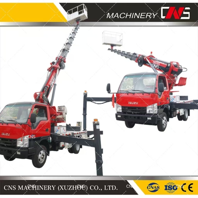 28m Working Height Truck Mounted Crane with Cradle for Aerial Work Platform for Sale