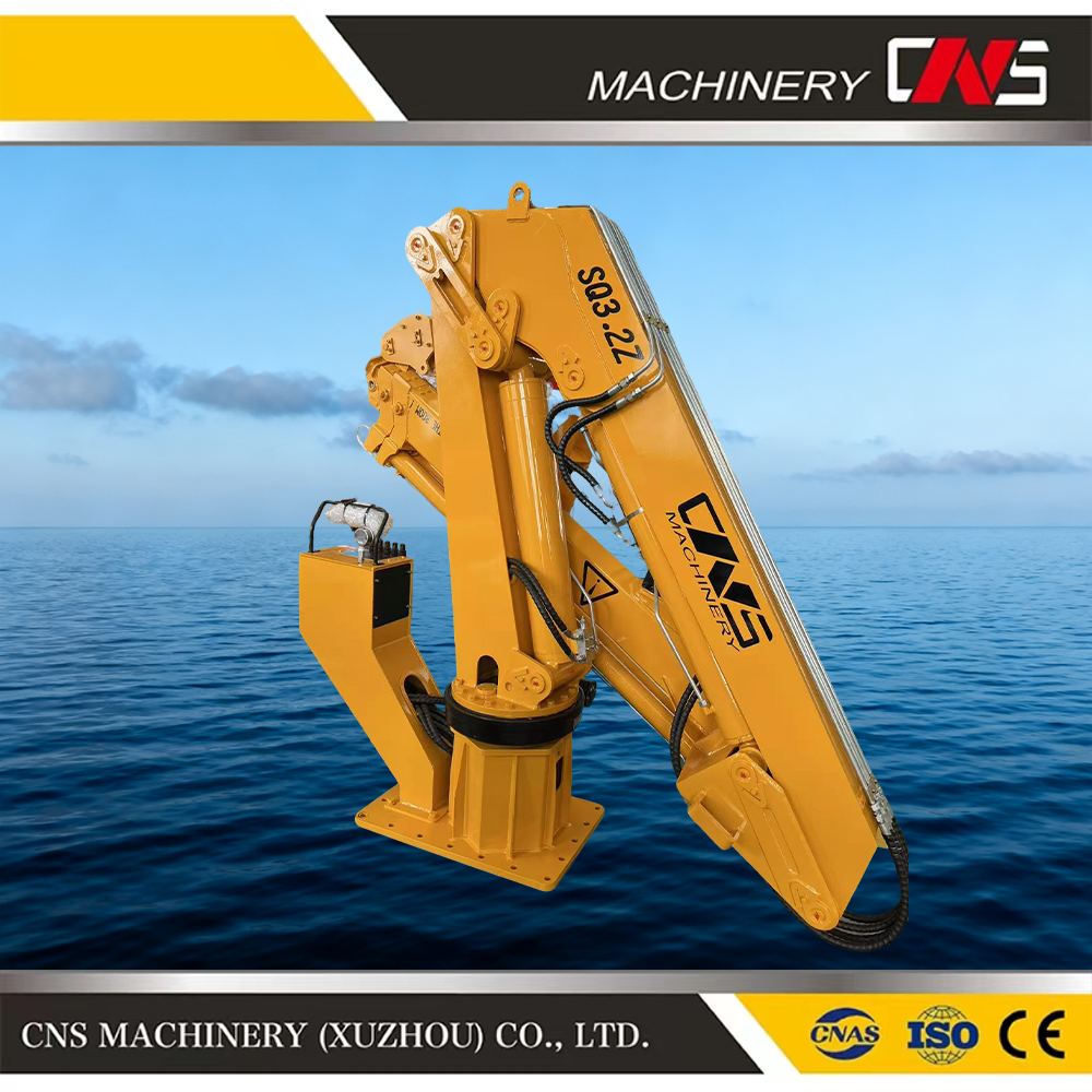 Hydraulic Marine Davit Crane 3 Ton Knuckle Boom Hoist Lift Crane Boat Ship Deck Marine Harbor Crane for Sale