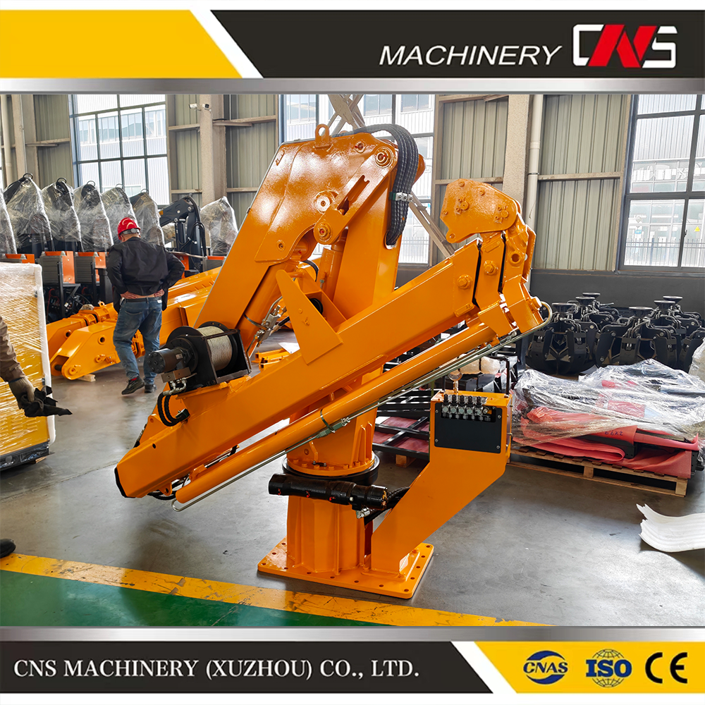 Hydraulic Marine Davit Crane 3 Ton Knuckle Boom Hoist Lift Crane Boat Ship Deck Marine Harbor Crane for Sale
