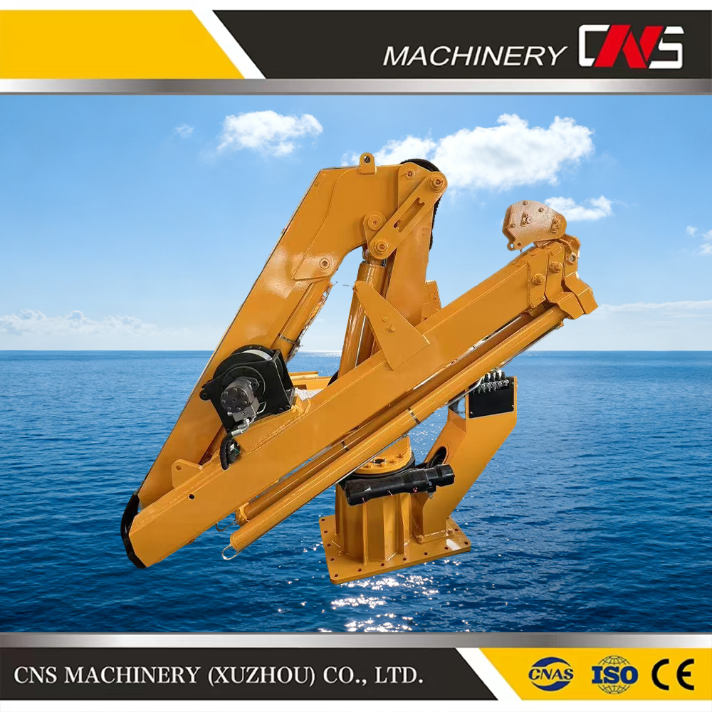 Hydraulic Marine Davit Crane 3 Ton Knuckle Boom Hoist Lift Crane Boat Ship Deck Marine Harbor Crane for Sale