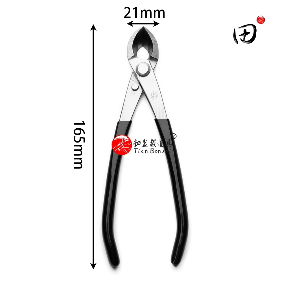 Anti-slip handle series 165 mm straight edge branch cutter Alloy Steel bonsai tools from TianBonsai