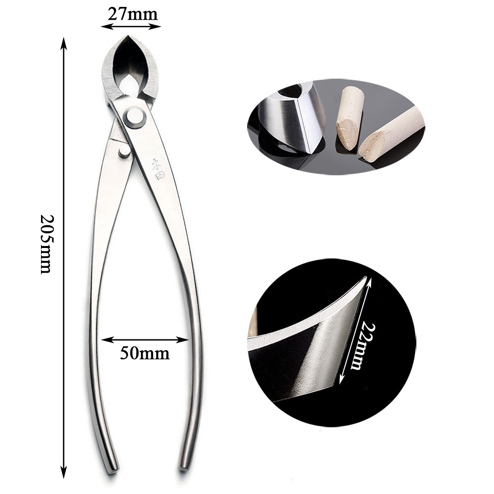 professional grade 205 mm branch cutter straight edge cutter 4Cr13MoV Alloy Steel bonsai tools made by TianBonsai