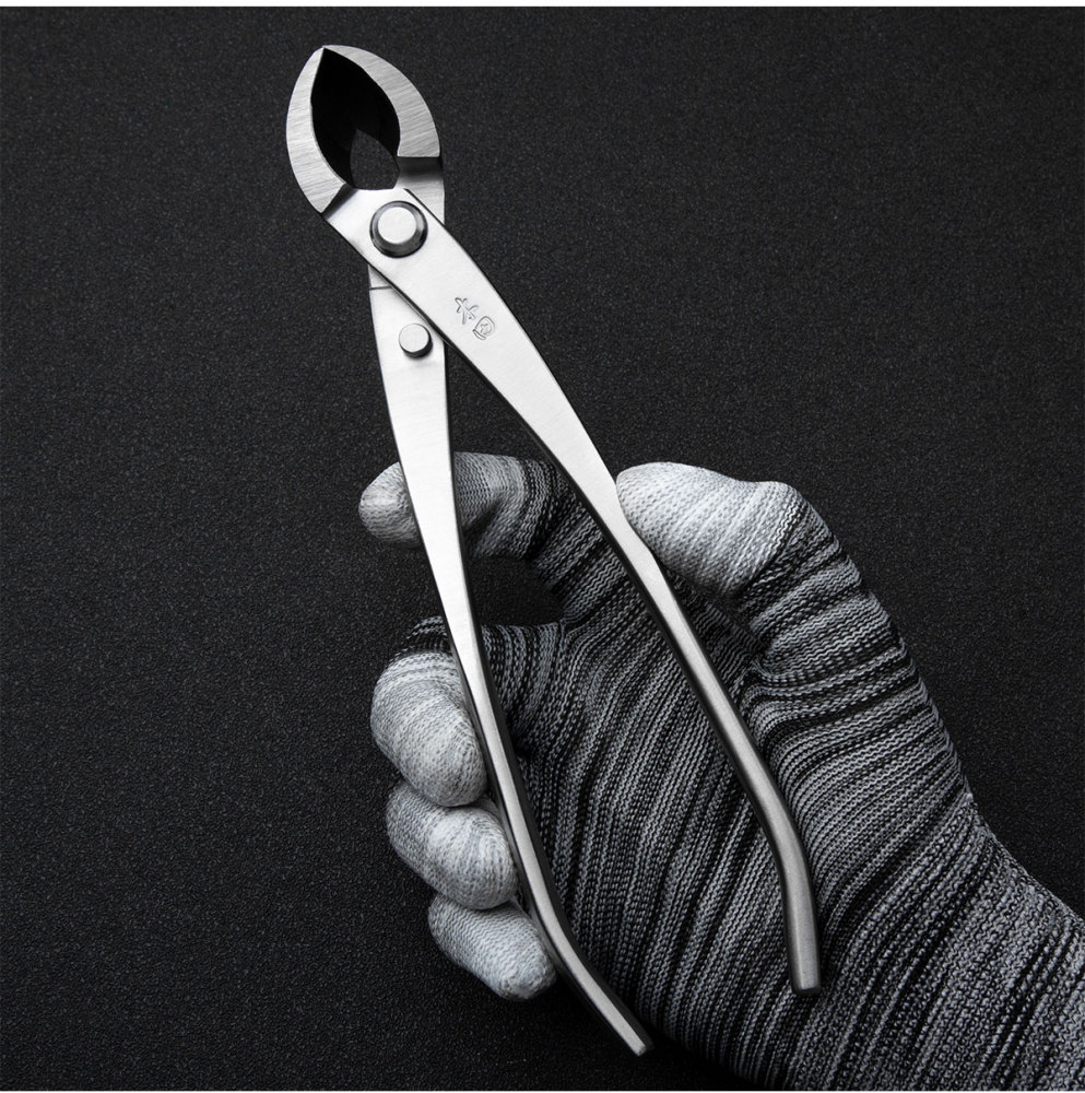 TianBonsai professional grade bonsai tools round edge cutter mixed function of round & straight edge made by 4Cr13MoV Alloy Steel