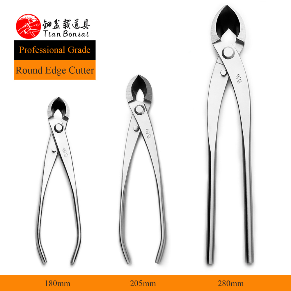 TianBonsai professional grade bonsai tools round edge cutter mixed function of round & straight edge made by 4Cr13MoV Alloy Steel