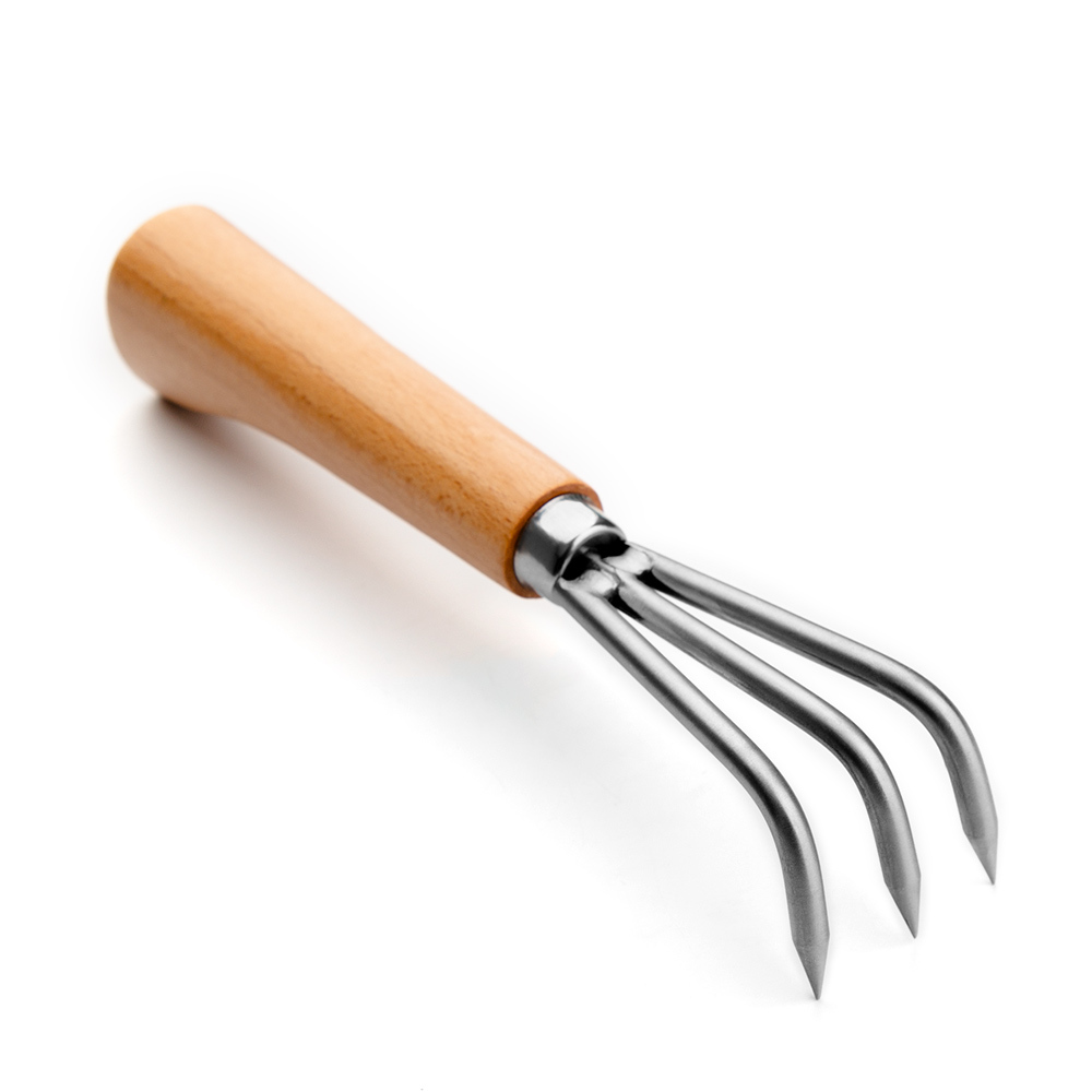 Bonsai tools hook 23 cm (9") wooden handle stainless steel hook robust very firm and durable made by Tian Bonsai