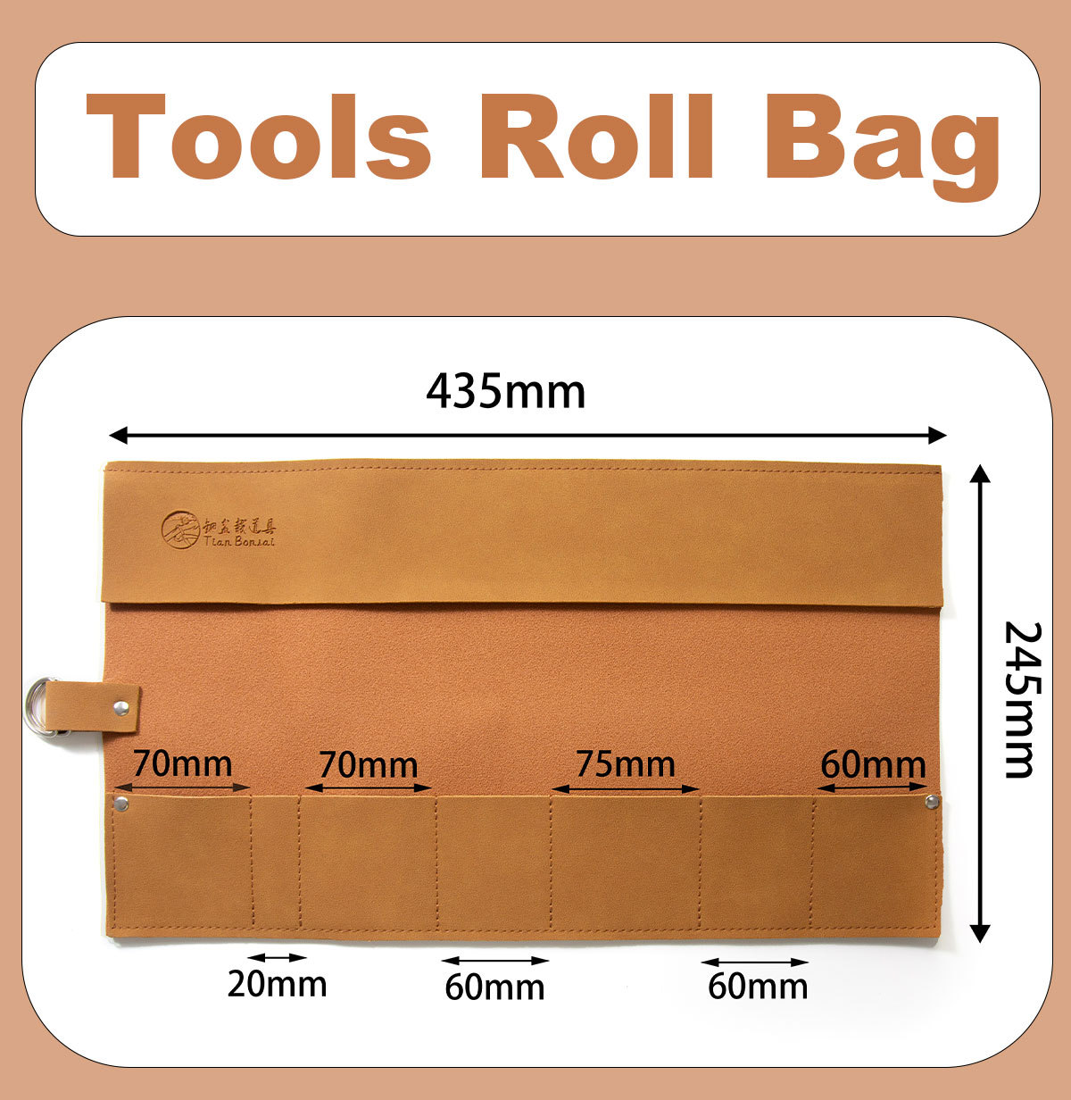 Eco-Leather Bonsai Tool Roll Bag