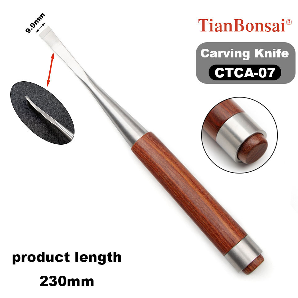 Bonsai Carving Knife 8-PCS Set Bonsai tool Set CTC-8S （Stainless Steel End Ring）