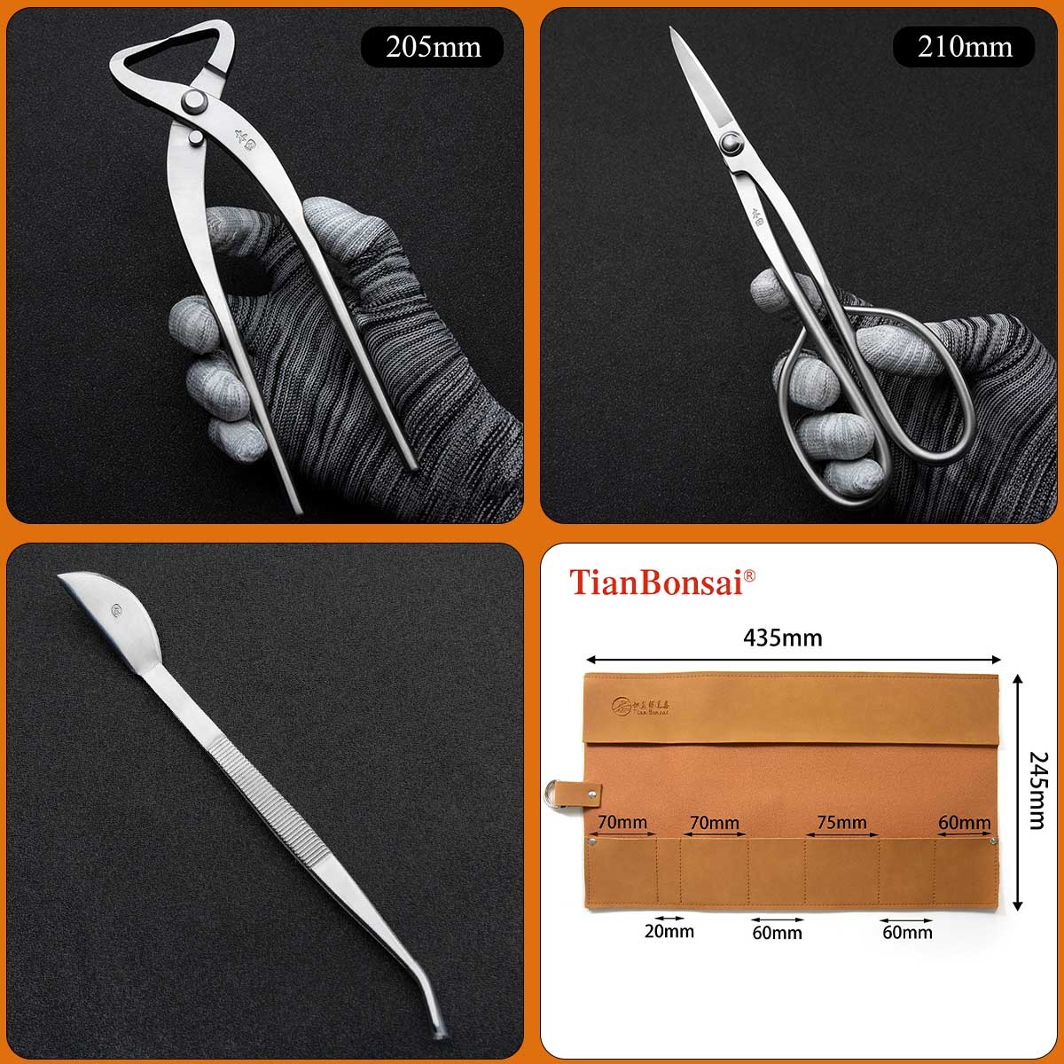 TianBonsai Bonsai Tool Roll 7PCS NBK-07 / NMK-07