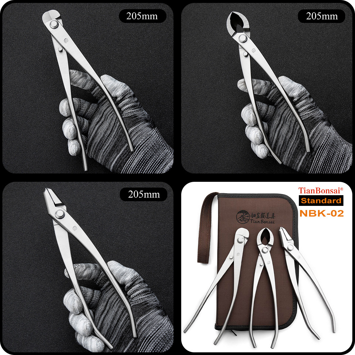 TianBonsai NBK/NMK Standard and Professional 3-PCS Bonsai Tools Set -Suitable for both amateur enthusiasts and advanced users.
