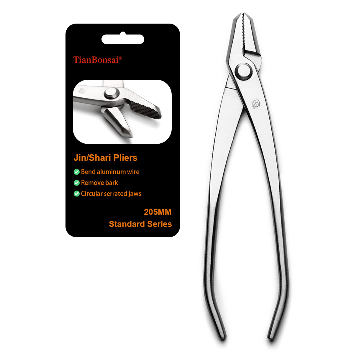 Standard Grade 205 mm Bonsai Pliers 3Cr13 Alloy Steel Jin Pliers