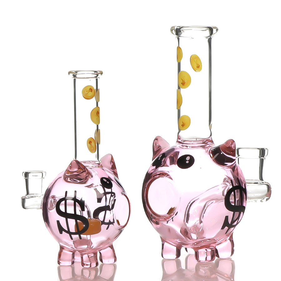 Dab Rig Lovely Pink Pig Mon and Baby Dab Rig with Quartz Banger