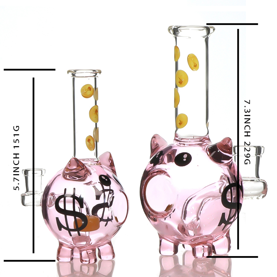 Dab Rig Lovely Pink Pig Mon and Baby Dab Rig with Quartz Banger