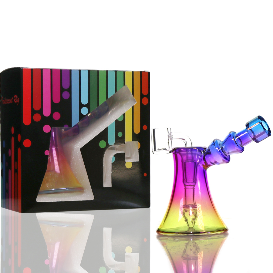 5 inch Electroplating Glass Dab Rig / bubler with Flat Top 14 mm Quartz Banger.