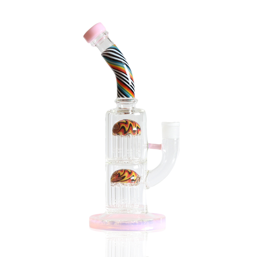 Classic Double Layer Tree Percolator Bong, All in One Pack Glass Bong 10 Arm Trees Bong