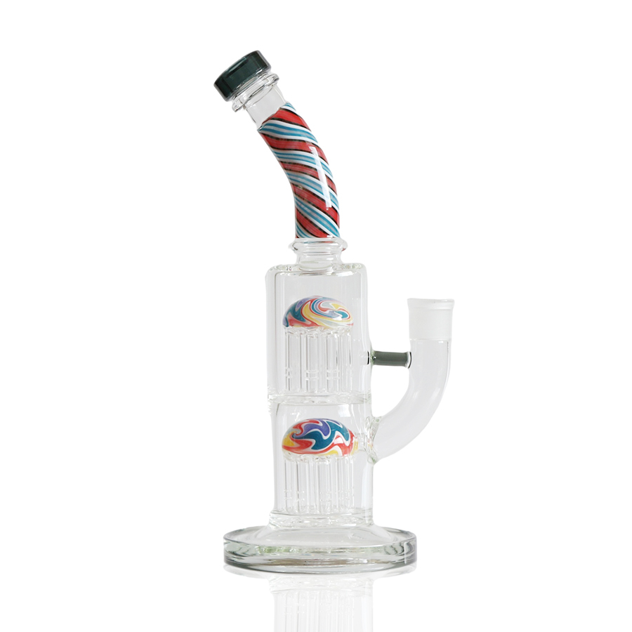 Classic Double Layer Tree Percolator Bong, All in One Pack Glass Bong 10 Arm Trees Bong