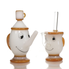 White Tea Pot Design Dab Rigs with Quartz Banger Tea pot and cup