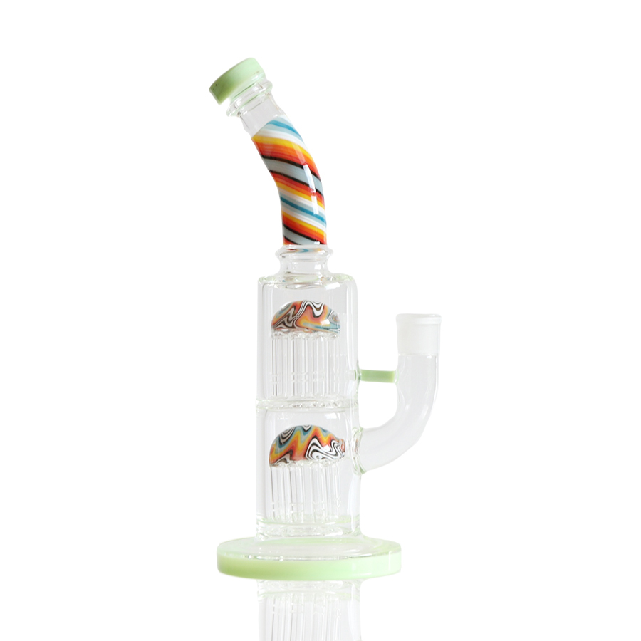 Classic Double Layer Tree Percolator Bong, All in One Pack Glass Bong 10 Arm Trees Bong