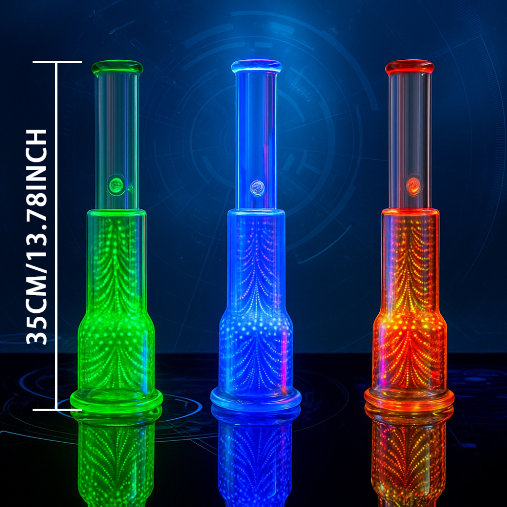 Electroplating Glass Bong with LED Light, 12-color Auto Shift