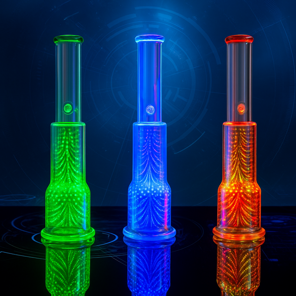 Electroplating Glass Bong with LED Light, 12-color Auto Shift