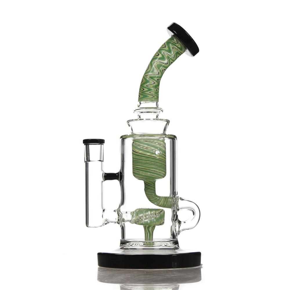 Classic Cali Chill Glass Recycler Bong, Colored Shower-head Perc