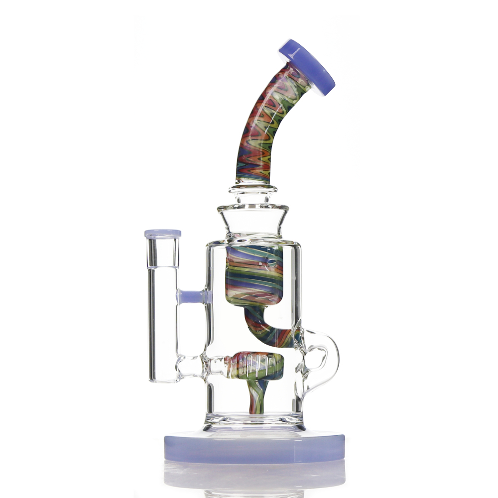 Classic Cali Chill Glass Recycler Bong, Colored Shower-head Perc