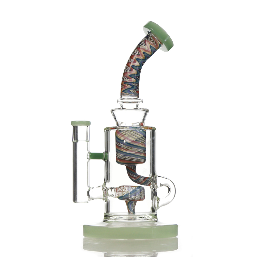 Classic Cali Chill Glass Recycler Bong, Colored Shower-head Perc
