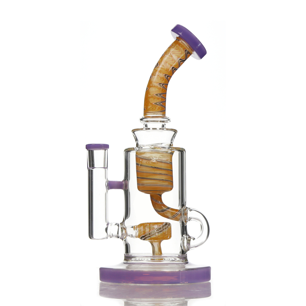 Classic Cali Chill Glass Recycler Bong, Colored Shower-head Perc