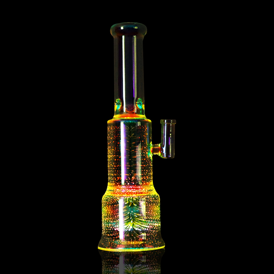 Electroplating Glass Bong with LED Light, 12-color Auto Shift