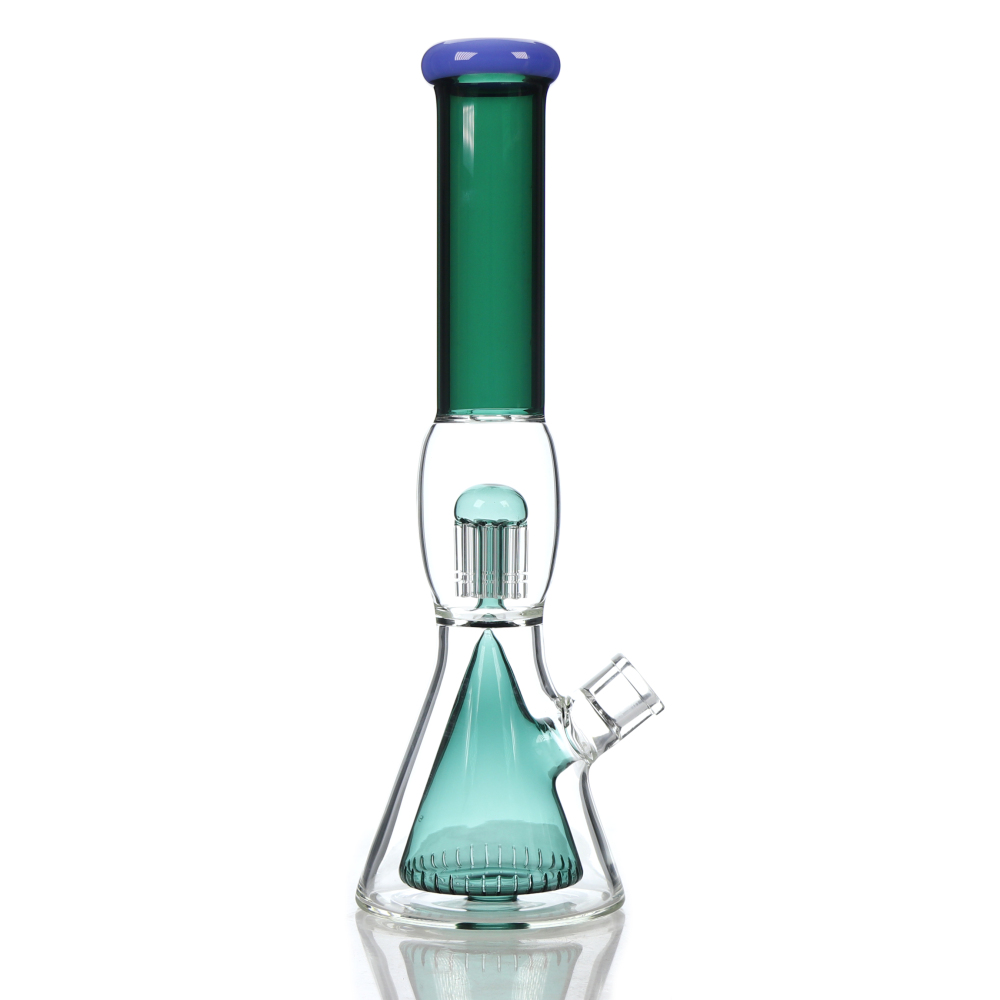 Classical Double Beaker and Tree Perc Glass Bong