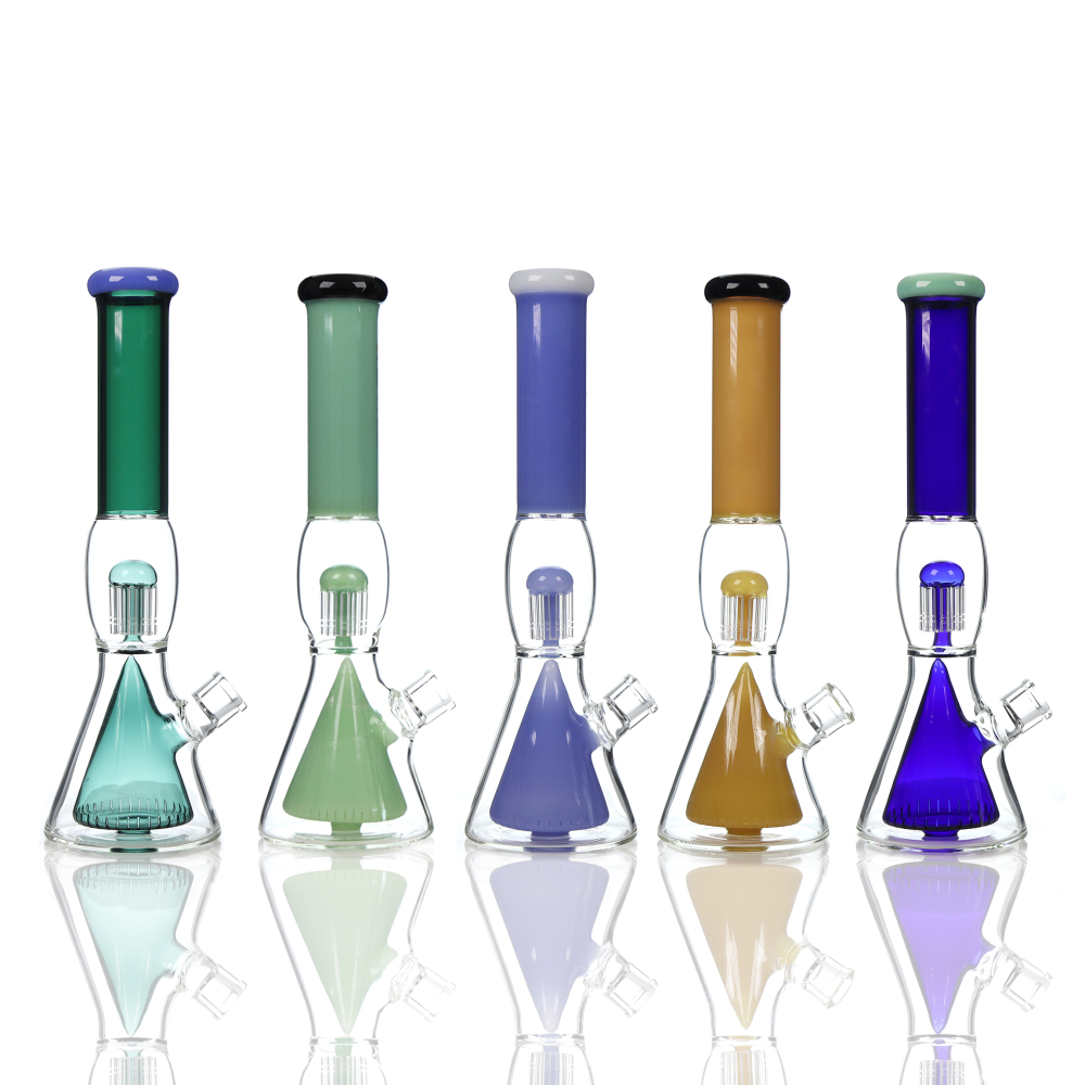 Classical Double Beaker and Tree Perc Glass Bong