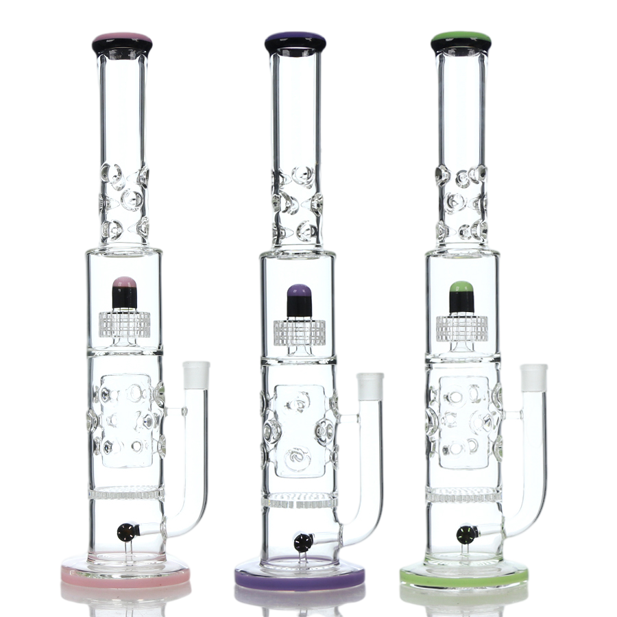 20 inch Heavy Recycler Bong, Tyre Perc Glass Water Pipe
