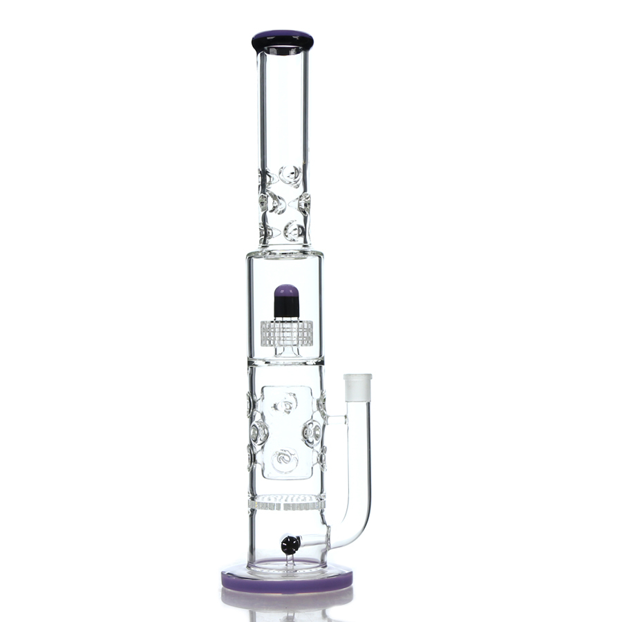 20 inch Heavy Recycler Bong, Tyre Perc Glass Water Pipe