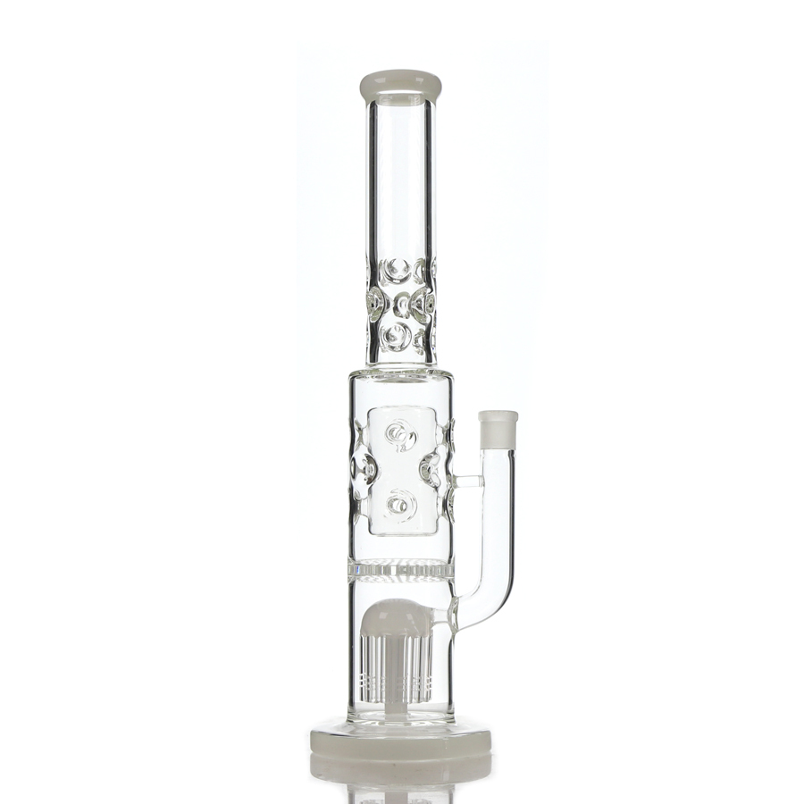 20 inch Heavy Tree Perc Bong, 12 Arms Percs Recycler Big Bong